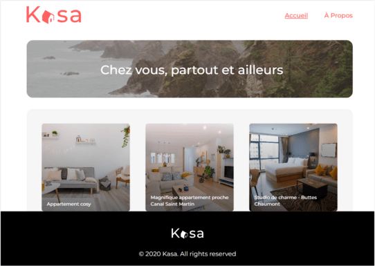Home page kasa react react router