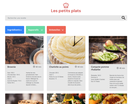 Les petits plats boostrap